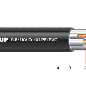 Cáp điện 5 lõi với lõi trung tính nhỏ hơn không có giáp bảo vệ 0.6/1 kV - Cu/XLPE/PVC