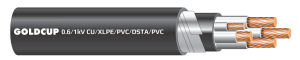 Cáp điện 5 lõi với lõi tiếp địa nhỏ hơn có giáp bảo vệ (cáp ngầm) 0.6/1 kV - Cu/XLPE/PVC/DSTA/PVC