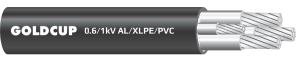 Cáp điện 4 lõi ruột nhôm với lõi trung tính nhỏ hơn không có giáp bảo vệ 0.6/1 kV - AL/XLPE/PVC